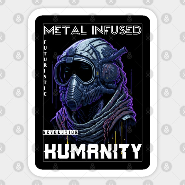 Metal Infused Humanity Sticker by QuirkyPrintShop